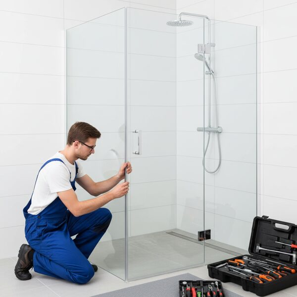 Vilniaus vamzdulis. Dušo kabinos montavimas.